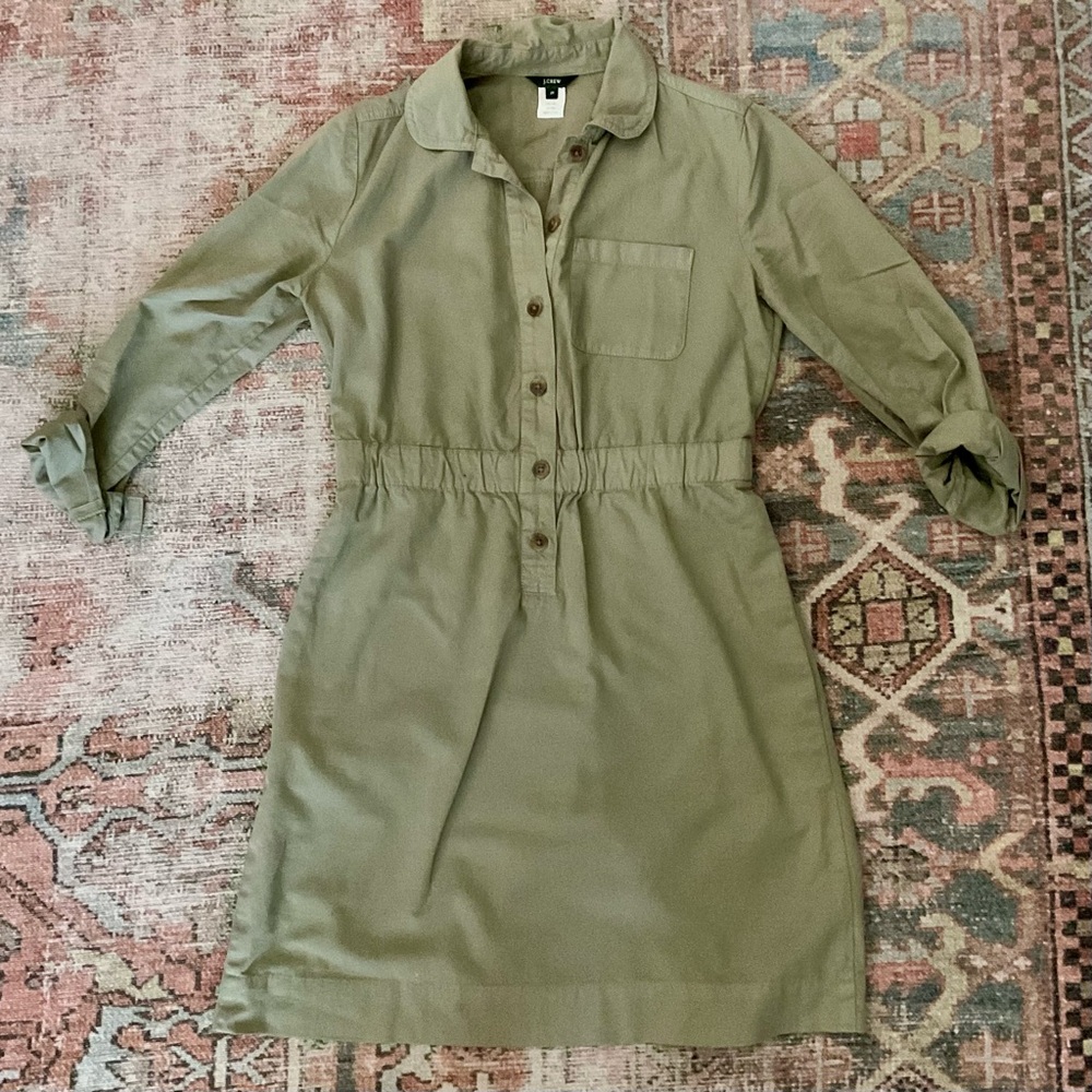 Women’s Long Sleeve Half Button Up Shirt Dress with Pockets